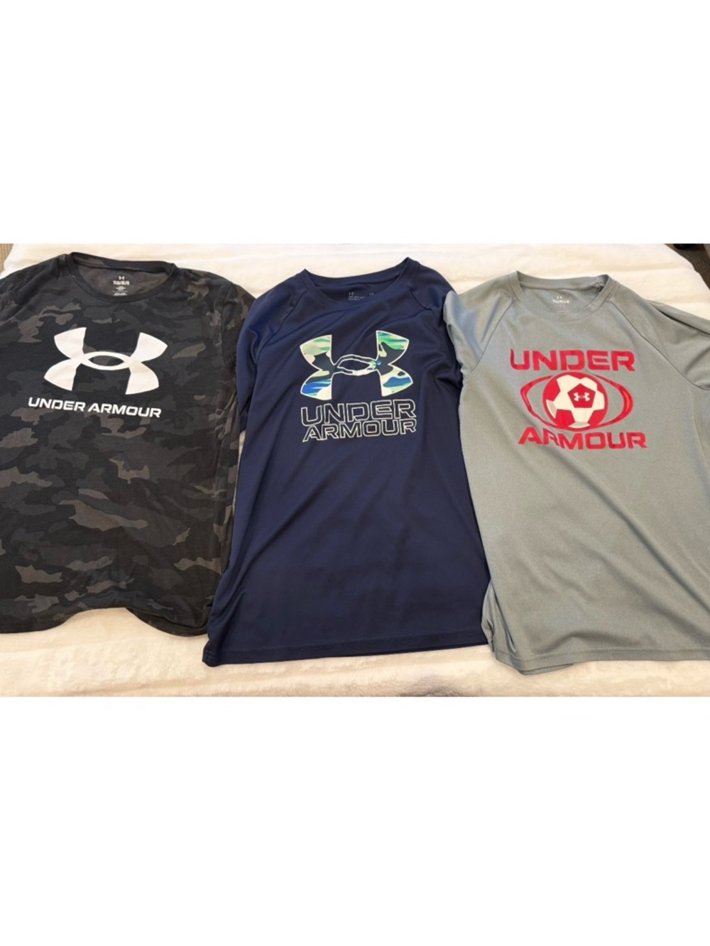Under Armour Kids Short-Sleeve Performance Tees - Black, Navy, Gray